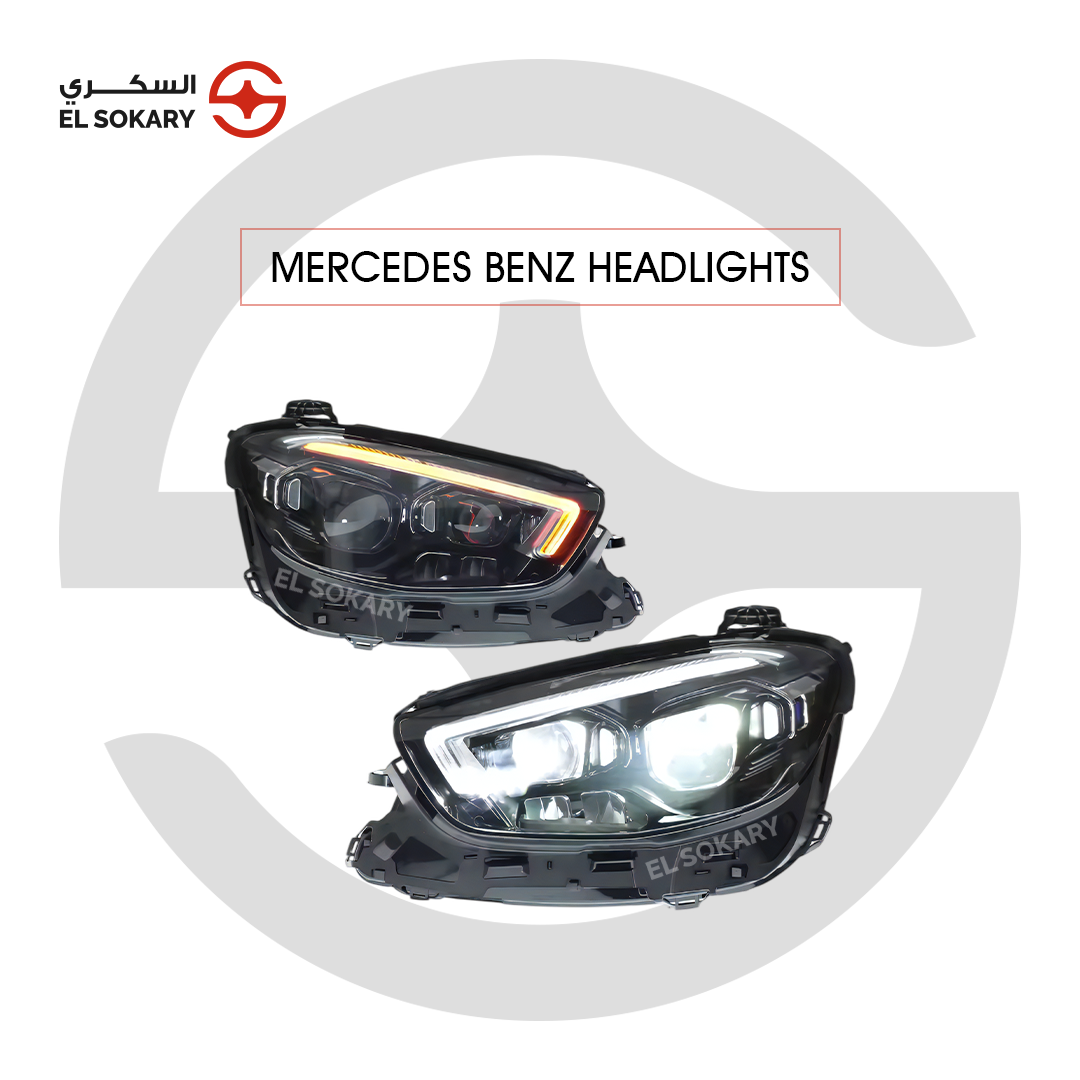 Main Image: Mercedes W213 headlight conversion kit from 2017 style to 2023 facelift look.
 
 Detail Image: High-performance LED headlight unit for Mercedes-Benz E-Class W213 upgrade.