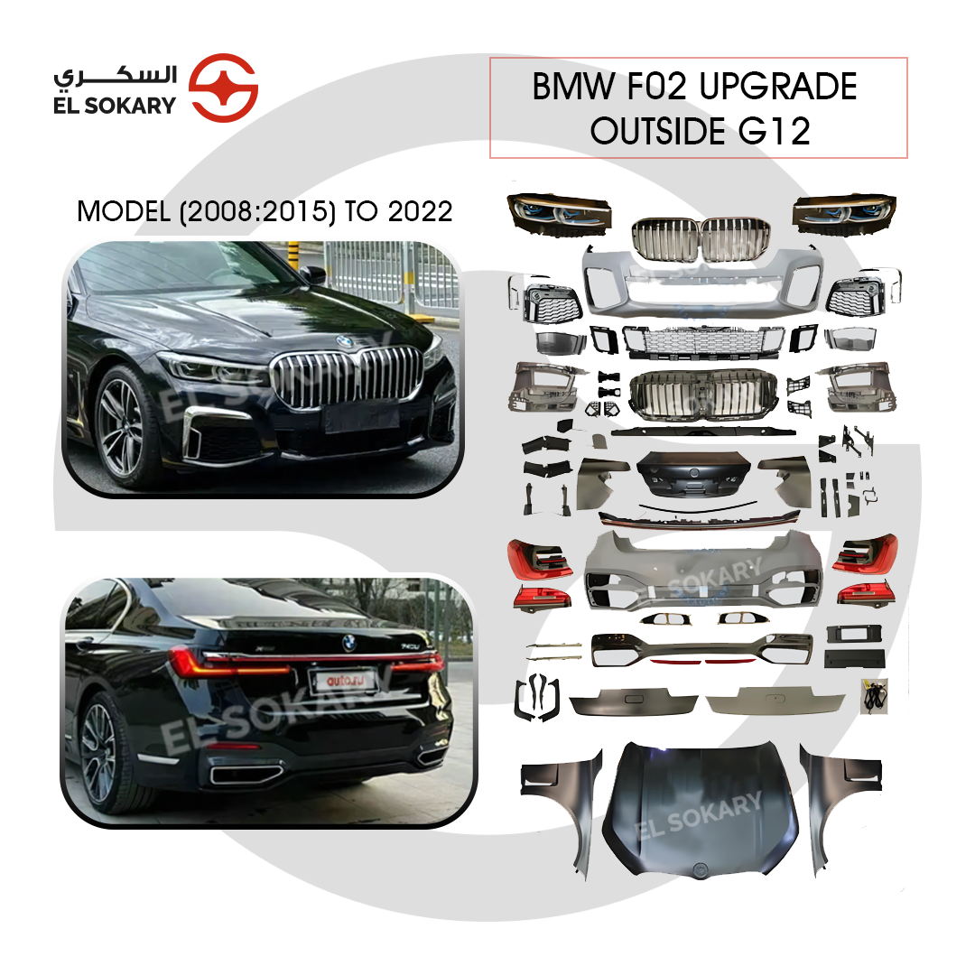 BMW 7-Series F01/F02 to G12 LCI 2022 full body kit conversion front and rear view.