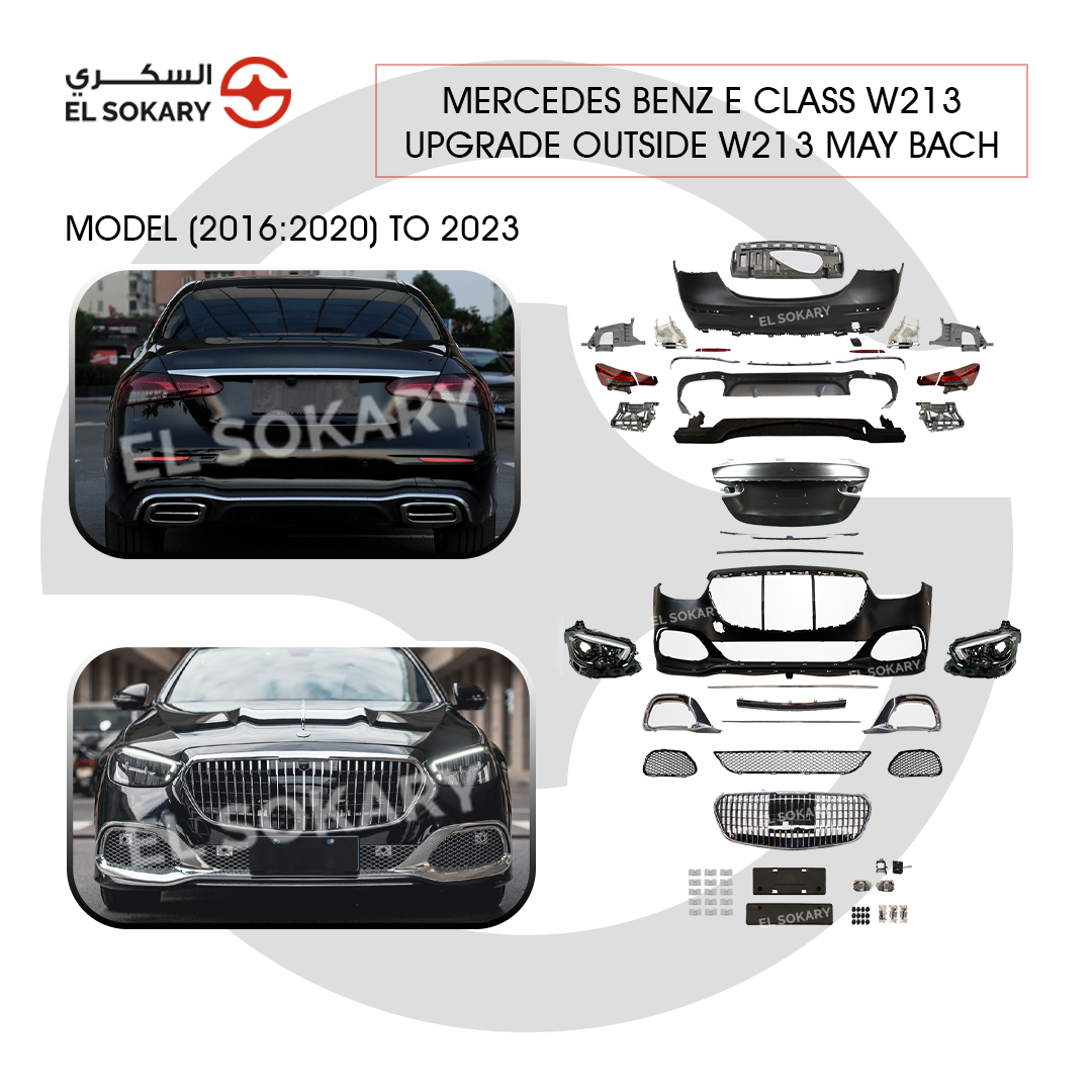 Main Image: Mercedes W213 E-Class to E63 AMG full conversion kits for 2016-2023 models.
 
 Pre-Facelift Image: 2016-2020 Mercedes E-Class W213 E63 AMG style front bumper and upgrade.
 
 Facelift Image: 2020-2023 Mercedes W213 Facelift E63 AMG body kit and Panamericana grille.