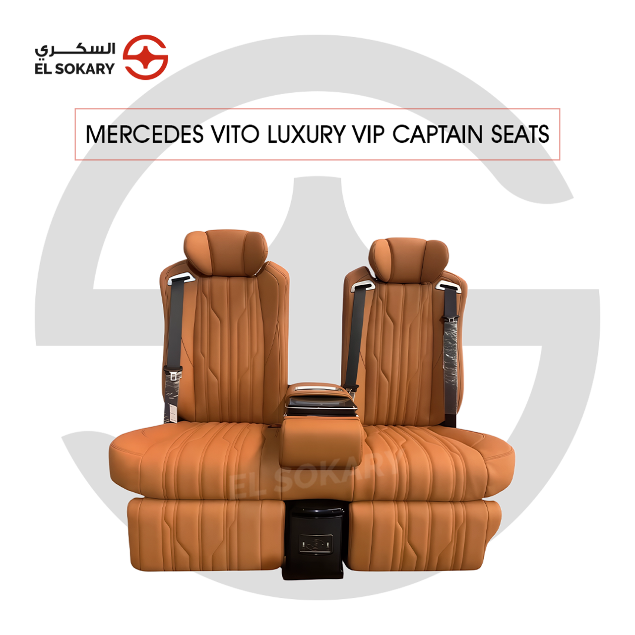 A black leather VIP captain seat with diamond quilting designed for a Mercedes-Benz Vito luxury van interior conversion.