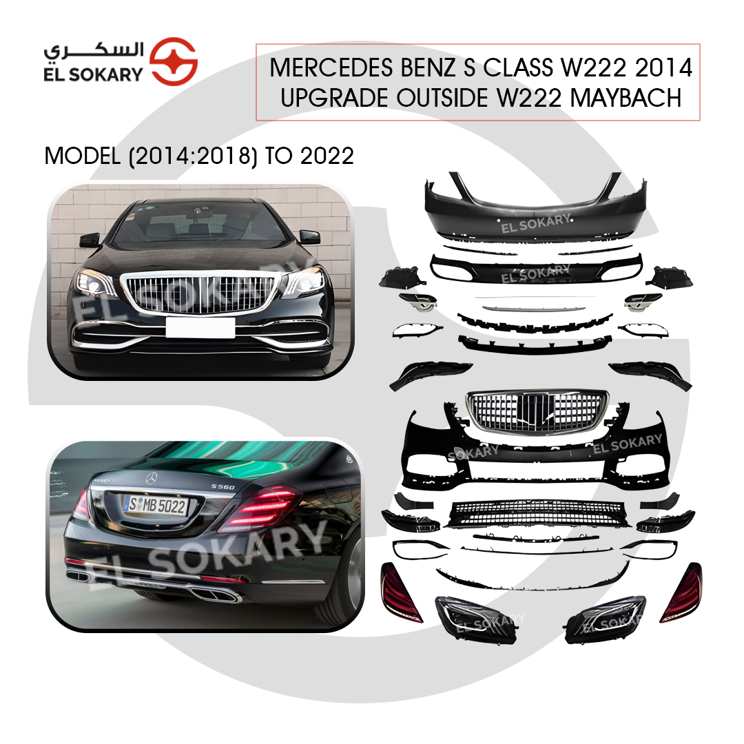 Full Mercedes W222 to Maybach style conversion body kit for 2014-2020 models.