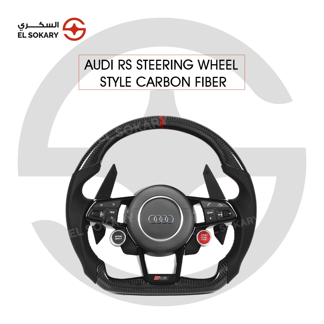 Audi RS Sport Steering Wheel - Upgraded Carbon Fiber Edition