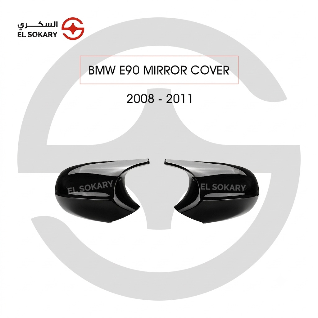 BMW 3 Series E90 (2008-2011) Pair of premium M style aerodynamic gloss black side mirror replacement covers for 2009-2011 BMW 3 Series E90 facelift LCI from El Sokary Store