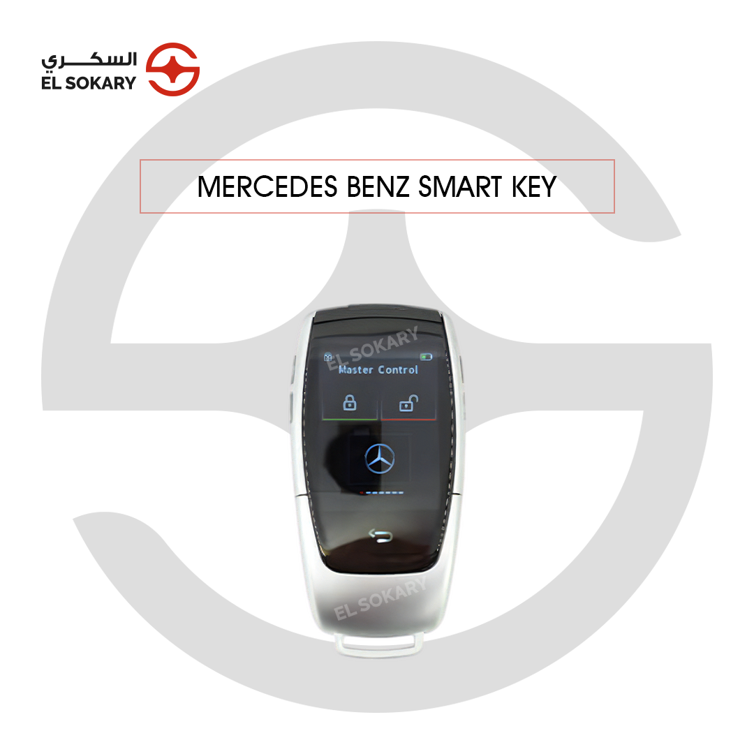 Main Image: New generation Mercedes-Benz smart key fob replacement.
 
 Detail Image: Sleek 3-button smart key for Mercedes E-Class W213.
