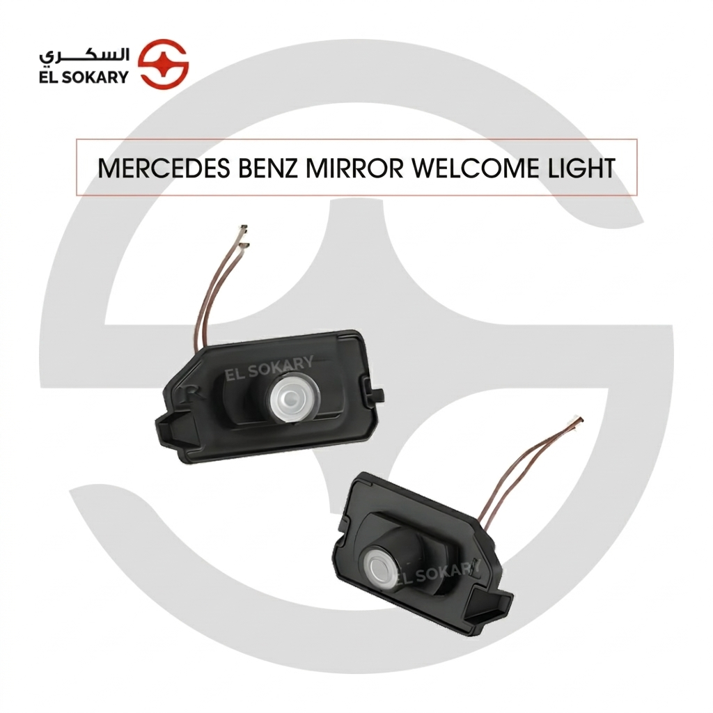 Mercedes W222 LED door projector welcome lights with logo lens.